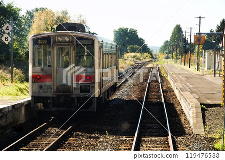 Scenery from the train window at Bifuka Station on the Soya Main Line 119476588