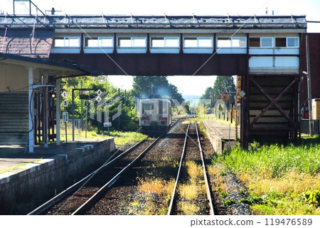 Scenery from the train window at Bifuka Station on the Soya Main Line 119476589