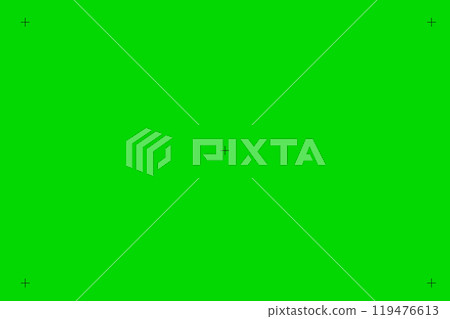 Green screen chroma key background, viewfinder camera frame, video film screen template, overlay. Cinema display with grid. 119476613