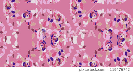 Floral Seamless pattern with roses. Vector illustration. 119476742