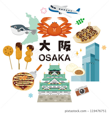 Osaka illustration set 119476751