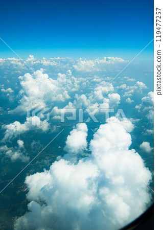 Scenery from the window of the airplane 119477257
