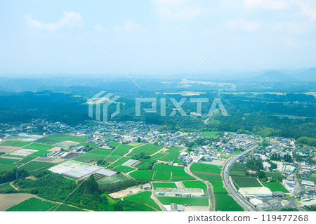 Scenery from the window of the airplane 119477268