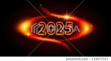 Glowing Burning 2025 Vector Clip Art Glowing Burning 2025 Vector Clip Art 119477321