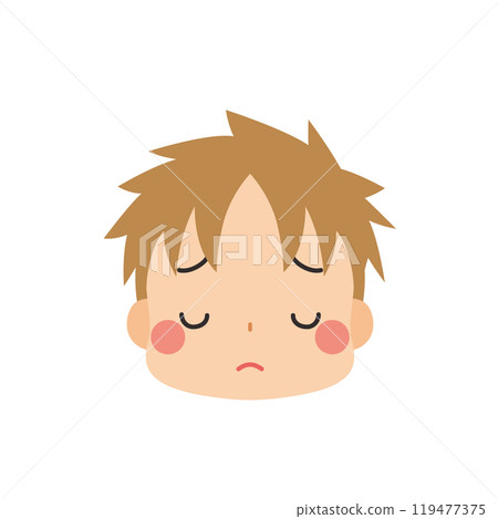 一個可愛的小男孩迷失在思想圖標面部表情白色背景向量中的表情符號插圖 一個可愛的小男孩迷失在思想圖標面部表情白色背景向量中的表情符號插圖 119477375