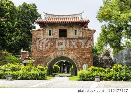 The formerly East Gate remains of Tainan Prefectural City Wall and Minor West Gate, Taiwan. It is part of the National Cheng Kung University campus. 119477537
