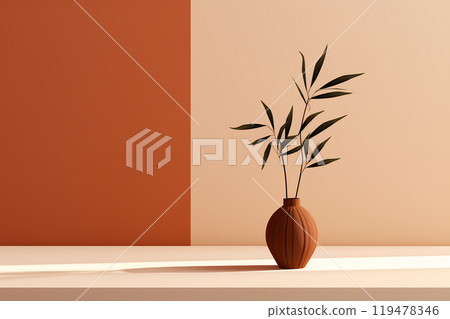 Minimalist Elegance: Vase with Foliage Minimalist Elegance: Vase with Foliage 119478346