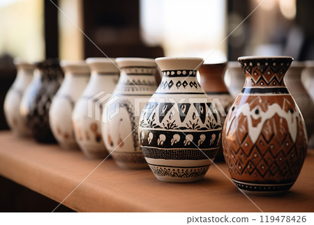 Traditional Ceramic Vases Lineup 119478426