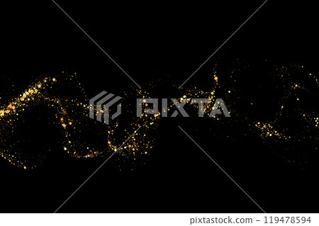 Texture of gold glitter, on a black background. Abstract golden color particles, confetti glitter explosion. Festive background. Texture of gold glitter, on a black background. Abstract golden color particles, confetti glitter explosion. Festive background. 119478594