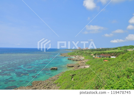 Coastline view from the observation deck of Miyakojima Imgya Marine Garden 119478745