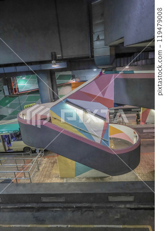 Oct 5 2024 Footbridge at Lam Tin Public Transport Interchange in Hong Kong 119479008