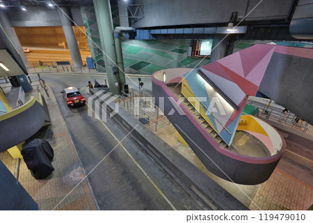 Oct 5 2024 Footbridge at Lam Tin Public Transport Interchange in Hong Kong 119479010