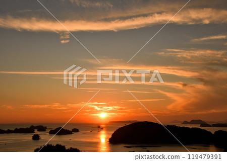 Evening scenery of Kujuku Island Evening scenery of Kujuku Island 119479391