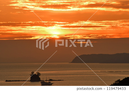 Evening scenery of Kujuku Island Evening scenery of Kujuku Island 119479433