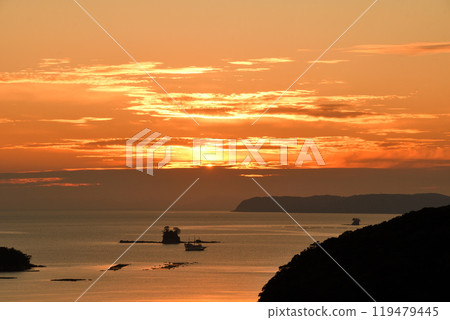 Evening scenery of Kujuku Island Evening scenery of Kujuku Island 119479445