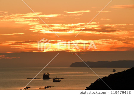 Evening scenery of Kujuku Island Evening scenery of Kujuku Island 119479458