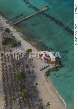 high angle of view of dominicus beach at morning high angle of view of dominicus beach at morning 119479603