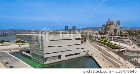 Marseille, France - June, 2024: Cosquer Mediterranee is a recreation of the Cosquer cave, a Marseille, France - June, 2024: Cosquer Mediterranee is a recreation of the Cosquer cave, a 119479646