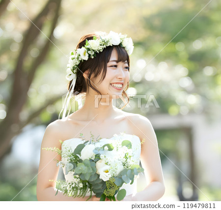 戶外新娘婚紗花束 戶外新娘婚紗花束 119479811