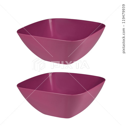 empty plastic bowl isolated on white background. Set of plastic bowls set empty plastic bowl isolated on white background. Set of plastic bowls set 119479939