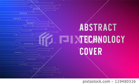Abstract Technology Circuit Board with Gradient Background and Text Space 119480316