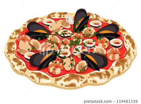 佩斯卡托披薩的插圖 119481139