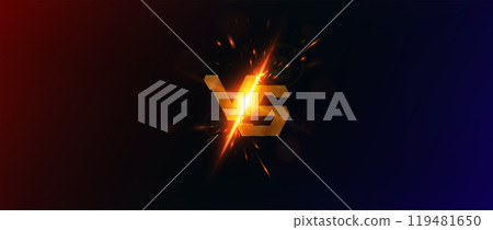 Versus battle background. Metal rusty letters VS with sparks 119481650