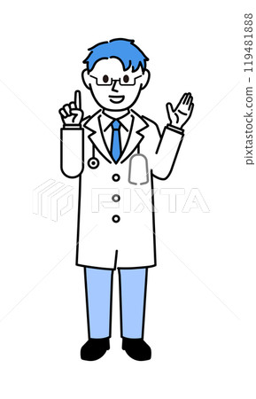 A doctor in a white coat explaining 119481888