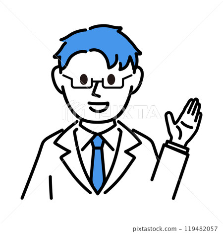 A doctor in a white coat explaining 119482057
