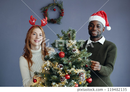 Celebrating Holiday Season With Christmas Tree Celebrating Holiday Season With Christmas Tree 119482135