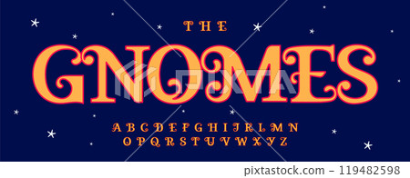 Fairy alphabet, playful holiday swirls letters, magical festive font for Festive Christmas logo, enchanting headline. Flourishes opulent curls typeface for artistic holiday typography. Vector typeset Fairy alphabet, playful holiday swirls letters, magical festive font for Festive Christmas logo, enchanting headline. Flourishes opulent curls typeface for artistic holiday typography. Vector typeset 119482598