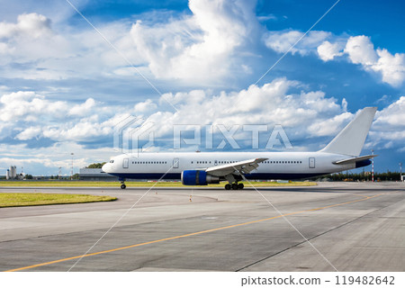 Passenger plane on the runway 119482642