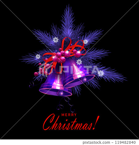 Design element. 2025. Isolated Christmas purple garland of shiny bells Design element. 2025. Isolated Christmas purple garland of shiny bells 119482840