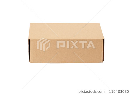 Cardboard box isolated on a white background Cardboard box isolated on a white background 119483080
