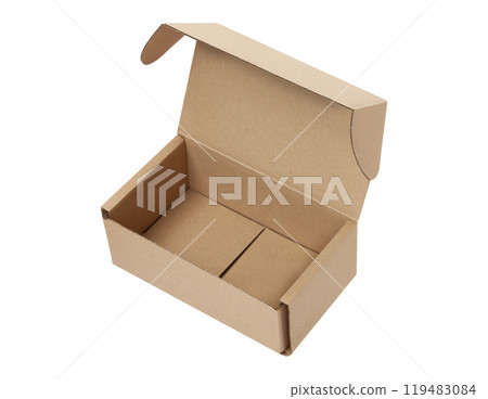 Cardboard box isolated on a white background 119483084