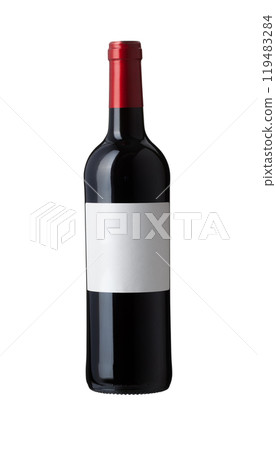 red wine bottle with blank label red wine bottle with blank label 119483284