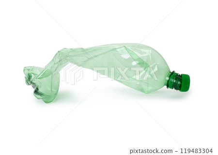 Used plastic bottle on white bacground 119483304