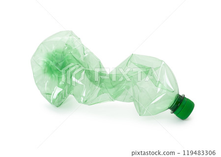 Used plastic bottle on white bacground 119483306