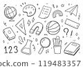 Education and back to school doodle isolated on white background. Vector illustration 119483357