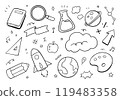 Education and back to school doodle isolated on white background. Vector illustration 119483358