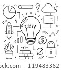 Creative doodle concept. Vector illustration 119483362