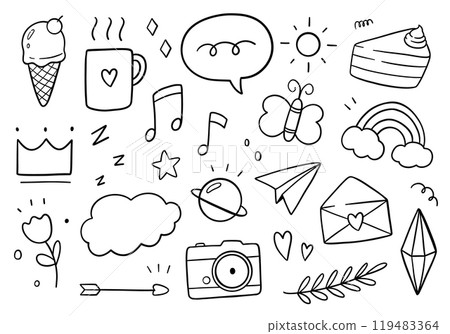 Doodle cute element. simple shape vector illustration 119483364