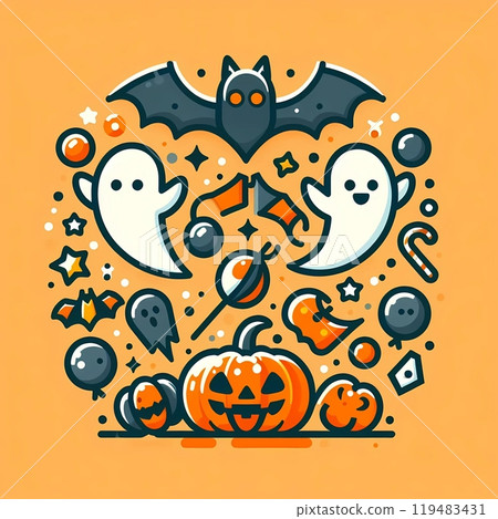 halloween background with ghost and halloween 119483431