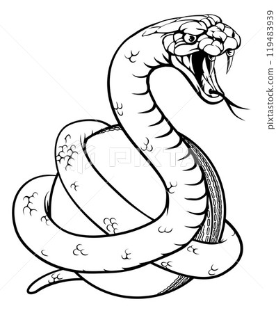 Snake Cricket Ball Animal Sports Team Mascot 119483939