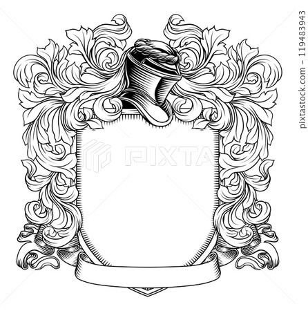 Coat of Arms Crest Knight Medieval Shield Heraldic Coat of Arms Crest Knight Medieval Shield Heraldic 119483943