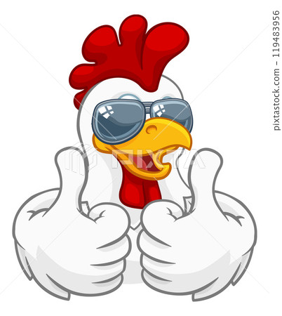 Chicken Rooster Cockerel Bird Sunglasses Cartoon Chicken Rooster Cockerel Bird Sunglasses Cartoon 119483956