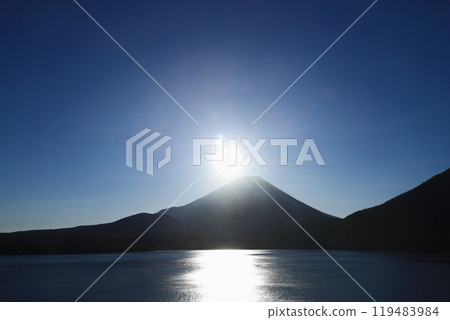 First sunrise from Lake Motosu 119483984