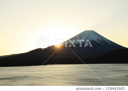 First sunrise from Lake Motosu 119483985