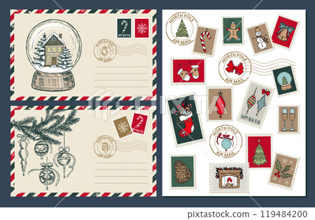 christmas, card, vector 119484200