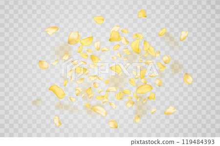 Transparent panoramic horizontal background.Amber flower spring template. 119484393